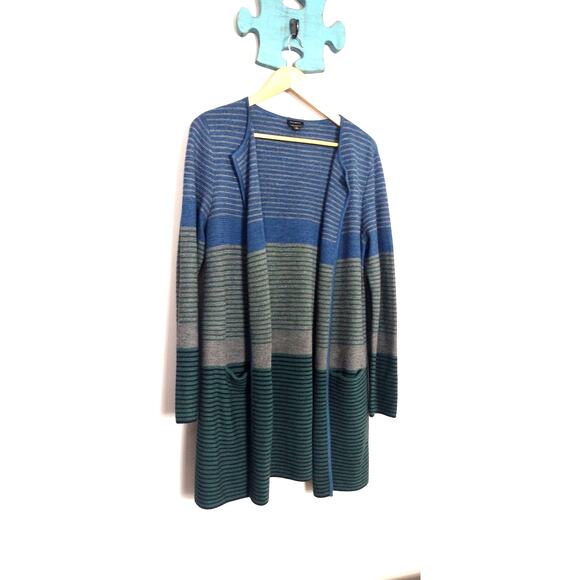 Talbots Flyaway Long Pure Merino Wool Cardigan Size Medium - Picture 2 of 10